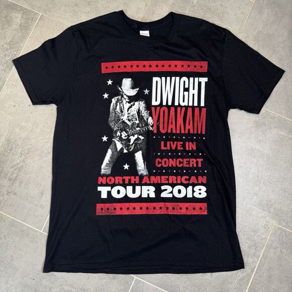 Dwight Yoakam 2018 North American Tour T-Shirt Black Men's L - Picture 1 of 8